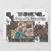 Winter Pine Cones Foto Platte Kaart (Voorkant)