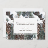 Winter Pine Cones Foto Platte Kaart (Achterkant)