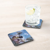 Winter Pine Cones onder een sterrenhemel Bier Onderzetter (Rechterzijde)