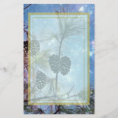 Winter Pine Cones onder een sterrenhemel Briefpapier (Voorkant)