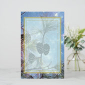 Winter Pine Cones onder een sterrenhemel Briefpapier (Staand voorkant)