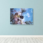 Winter Pine Cones onder een sterrenhemel Canvas Afdruk (Insitu (Houten vloer))