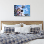 Winter Pine Cones onder een sterrenhemel Canvas Afdruk (Insitu (Slaapkamer))