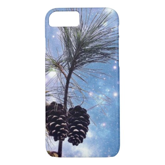 Winter Pine Cones onder een sterrenhemel Case-Mate iPhone Case (Achterkant)