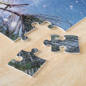 Winter Pine Cones onder een sterrenhemel Legpuzzel (Zijkant)