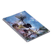 Winter Pine Cones onder een sterrenhemel Notitieboek (Rechterzijde)