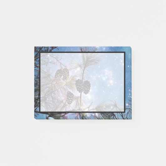 Winter Pine Cones onder een sterrenhemel Post-it® Notes (Voorkant)