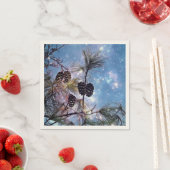 Winter Pine Cones onder een sterrenhemel Servetten (Insitu)