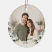 Winter Pine Custom Photo Ornament (Links)