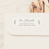 Winter Pine Elegant Script Calligrafie Familienaam Etiket