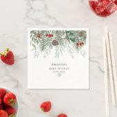 Winter Pine Evergreen Baby shower Servet (Insitu)