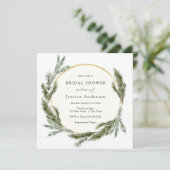 Winter Pine Evergreen Bridal Shower Kaart (Staand voorkant)