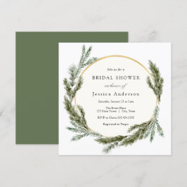Winter Pine Evergreen Bridal Shower Kaart