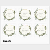 Winter Pine Evergreen Bruiloftsborrel  Vierkante Sticker (Vel)