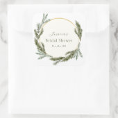 Winter Pine Evergreen Bruiloftsborrel  Vierkante Sticker (Tas)