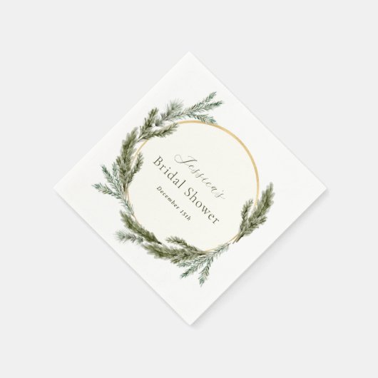 Winter Pine Evergreen Vrijgezellenfeest Servet (Hoek)