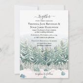 Winter Pine Forest Snow Mountains Invitation Kaart (Voorkant)