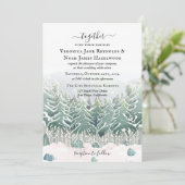 Winter Pine Forest Snow Mountains Invitation Kaart (Staand voorkant)