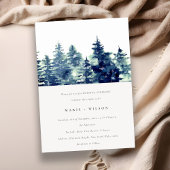 Winter Pine Forest Snow Waterverf Wedding Kaart