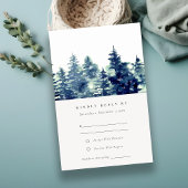 Winter Pine Forest Snow Waterverf Wedding RSVP