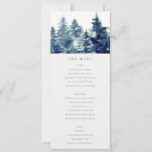 Winter Pine Forest Snowfall Wedding Menu Kaart (Voorkant)