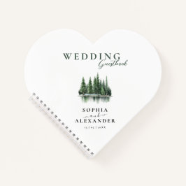 Winter Pine Forest Wedding Guestbook Notitieboek