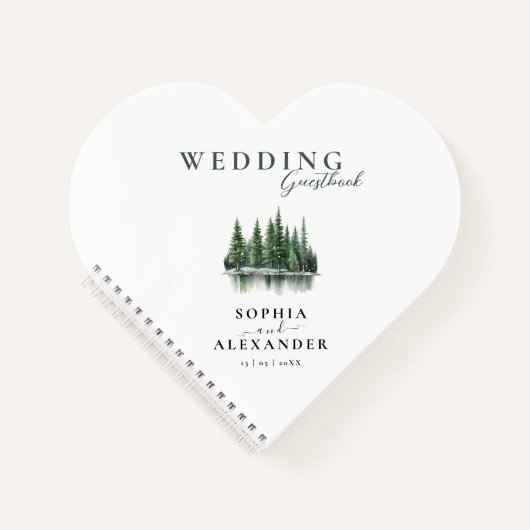 Winter Pine Forest Wedding Guestbook Notitieboek (Voorkant)