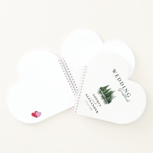 Winter Pine Forest Wedding Guestbook Notitieboek (Binnen)