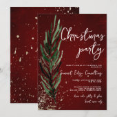 Winter Pine & Gold feestelijk Kantoor kerstfeest Kaart (Voorkant / Achterkant)