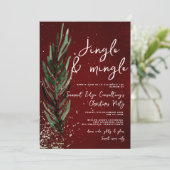 Winter Pine & Gold feestelijk Kantoor kerstfeest Kaart (Staand voorkant)