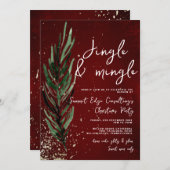 Winter Pine & Gold feestelijk Kantoor kerstfeest Kaart (Voorkant / Achterkant)