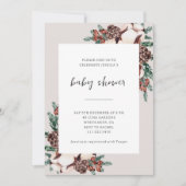 Winter Pine Greenery Simple Baby Shower Kaart (Voorkant)