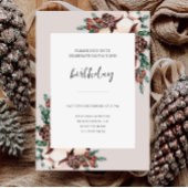 Winter Pine Greenery Simple Birthday Kaart