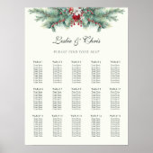 Winter Pine Greenery Trouwstoel Grafiek Poster (Voorkant)