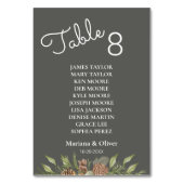 Winter Pine Grey Tafelnummer Kaart met namen (Achterkant)