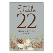 Winter Pine Grey Trouwtafel Aantal Kaarten (Voorkant)