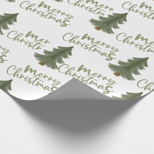 Winter Pine Groene Boom Kerstmis Cadeaupapier (Hoek)