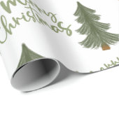 Winter Pine Groene Boom Kerstmis Cadeaupapier (Rol Hoek)