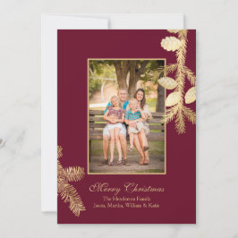 Winter Pine Holiday Foto Wenskaart Kaart