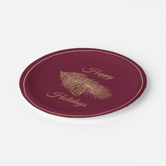 Winter Pine Holiday Party Papieren Bordje (Gekanteld)