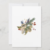 Winter Pine Holly Berries Christelijke bruiloft Kaart (Achterkant)