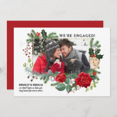 Winter Pine Holly Foto Verloving Aankondiging (Voorkant / Achterkant)