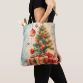 Winter Pine & Holly Waterverf Tas (Dichtbij)