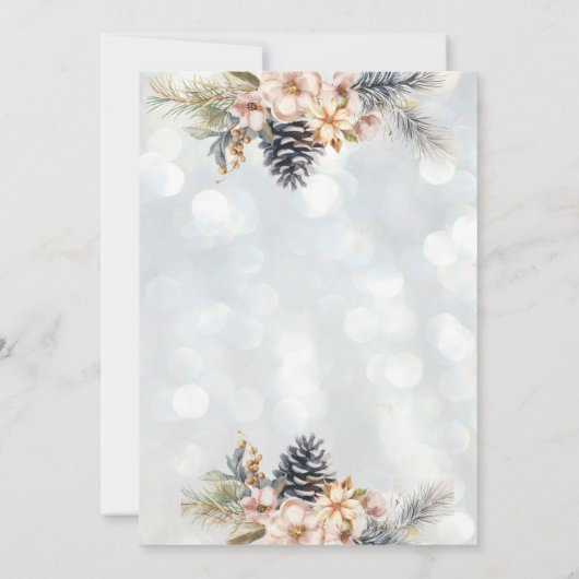 Winter Pine kegel bloemenkerstfeest corporate Kaart (Achterkant)