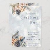 Winter Pine kegel bloemenkerstfeest corporate Kaart (Voorkant / Achterkant)