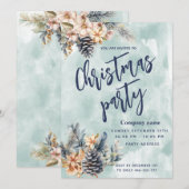 Winter Pine kegel bloemenkerstfeest corporate Kaart (Voorkant / Achterkant)