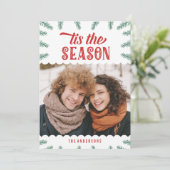 Winter Pine | Kerst Fotokaart Feestdagenkaart (Staand voorkant)