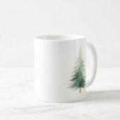 Winter Pine Kerstboom Waterverf Koffie Mok (Voorkant rechts)