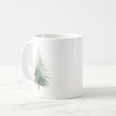Winter Pine Kerstboom Waterverf Koffie Mok (Voorkant links)
