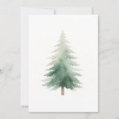Winter Pine Kerstboom Waterverf Vakantie Kaart (Voorkant)